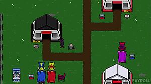 Babe with silver hair has intense sex in anime cosplay hentai game at Spunkstock festival!