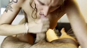 Intense fucking after bath leads to squirt and cum in mouth?