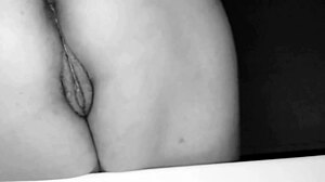 Slut wife with big ass sucks dick in home video, jerking off