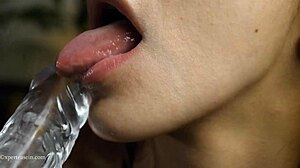 Redhead latina gives tip blowjob with tongue mouth lips until explosion