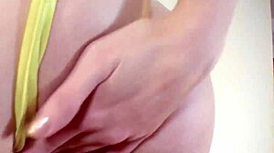 i adore this cute brunette jerking big tits