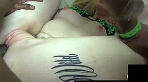 i watch rome major jizz on tattooed chloe cartier's shaved pussy