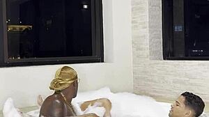 Black and latino gays fuck in sauna