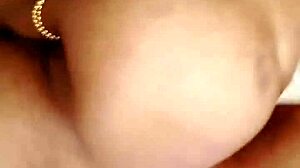 Shaved pussy gets intense cock pounding