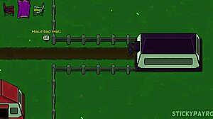 Babe with silver hair has intense sex in anime cosplay hentai game at Spunkstock festival!