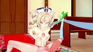 Barbara and venti have sex in a church in genshin impact hentai