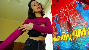 mylaangel presses tits in tight clothes