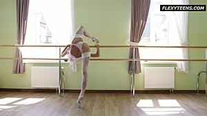 I watch the incredibly hot Russian gymnast Inessa stretching her athletic body in yoga poses