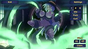 Babe with silver hair has intense sex in anime cosplay hentai game at Spunkstock festival!