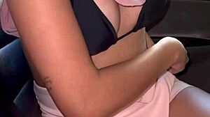 i feel so excited recording my friend doing webcam in her car outdoors