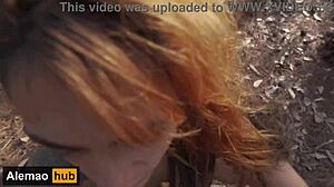 Fucking beautiful redhead in mysterious forest!