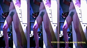 Verdomme ja! Alejandro Mistral toont enorme bobbel in strakke ondergoed fetish!