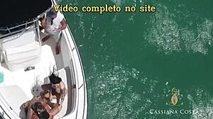 Young brunette gives ass to captain in big cock anal scene