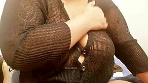 Asian college student with big tits attends classes and explores her sexuality