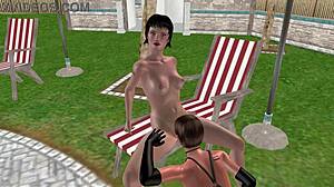 Animated 3D Lesbian Girls Lick Pussy in Cute Scene