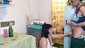 Nicole visits Myke Brazil for food and anal sex