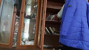 Classmate Masturbates Under Covers While Searching For Book