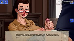 shelter tale, hot milf stepmom gives stepson wet handjob, he explodes on her face