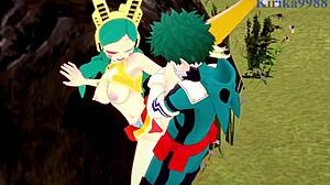 Shino Sosaki and Izuku Midoriya in My Hero Academia Hentai Scene