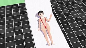 i watch anime girl swim in micro bikini with nip slip