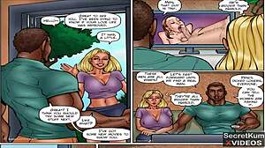 Lição do Vizinho Pt 2 - Mulher traidora come boceta pela primeira vez com pau negro gigante em close-up anime