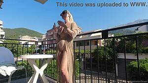 hey, ever seen someone go nude on a public balcony like this?