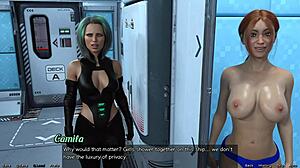 Red Haired Step Sister Bathes In Shower