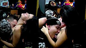 Ruan and everton suck natasha steffens' tits passionately