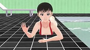 i watch anime girl swim in micro bikini with nip slip