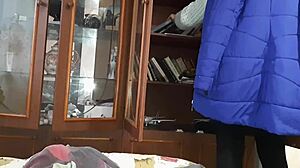 Classmate Masturbates Under Covers While Searching For Book