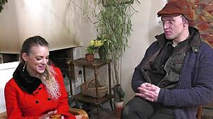 Cutie Passionately Sucks Elder Cock