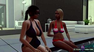 i invite my straight neighbor to the pool she will taste my plastic cock - sexual hot animations