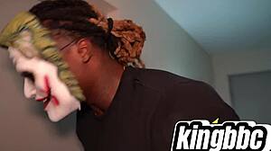 Halloween trickery with big black dick: sloppy cowgirl and doggystyle action!