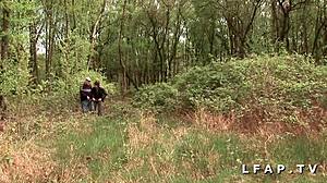 French brunette banged in wild gangbang with voyeur papy! 🔥