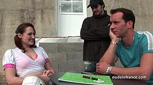 Wow! Redhead Amateur Student Gets Hard Anal in Outdoor Threeway!