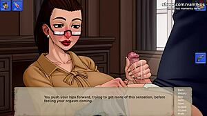 shelter tale, hot milf stepmom gives stepson wet handjob, he explodes on her face