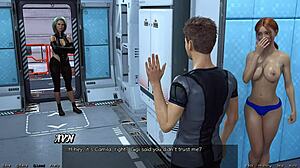 Red Haired Step Sister Bathes In Shower