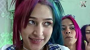 jazmin getting her throat fucked with friends 😈