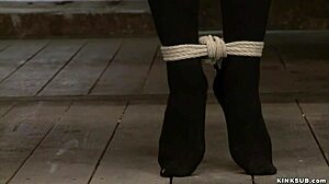 Big Tits Slave Is Tied And Caned In BDSM Session