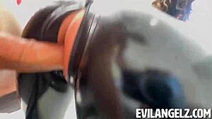 latex milf arabelle raphael sucks mick blue in foot fetish pov