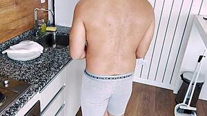 big ass milf dancing in the kitchen got fucked