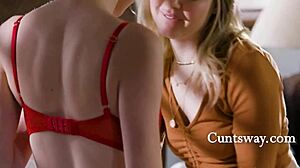 Teens lick each other despite stepmoms