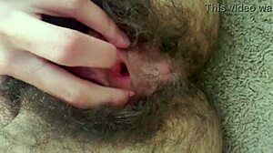 Fingering my hairy slutty hole feels so intense and wet