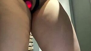 Crazy anime girl fingers wet pussy during gym masturbation in public