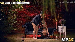 Veronica Leal as blonde witch gets ritual anal fuck and deepthroat in vip4k.