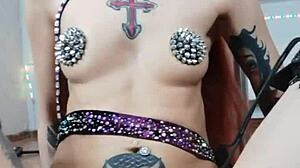 watch nastya fox dance and strip naked, ripping her clothes off in a sexy bdsm striptease?