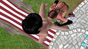 Animated 3D Lesbian Girls Lick Pussy in Cute Scene