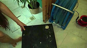 Risky outdoor sex with monster cock in pool