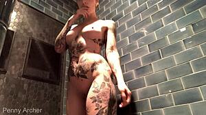 cumming in busy gym shower