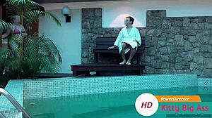 Camera Catches Hot Blonde Wife Fucking By Pool. Blowjob And Big Ass Action.